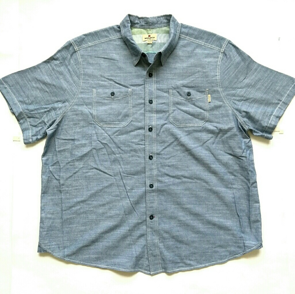 Woolrich Mens Button Front Shirt 2XL Denim Blue